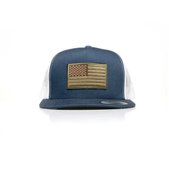 USA Tan Flag Patch Trucker
