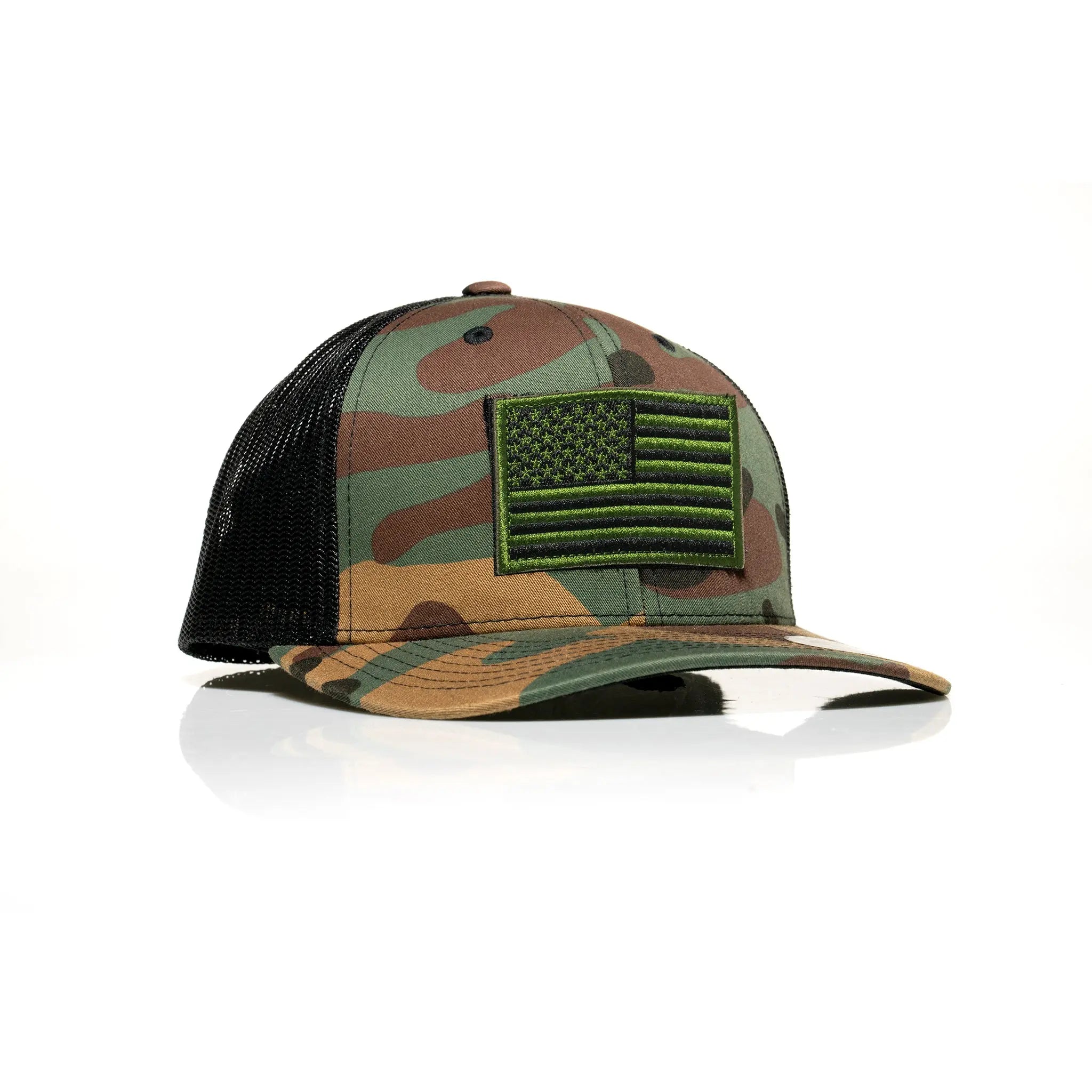 USA Green Flag Patch Trucker