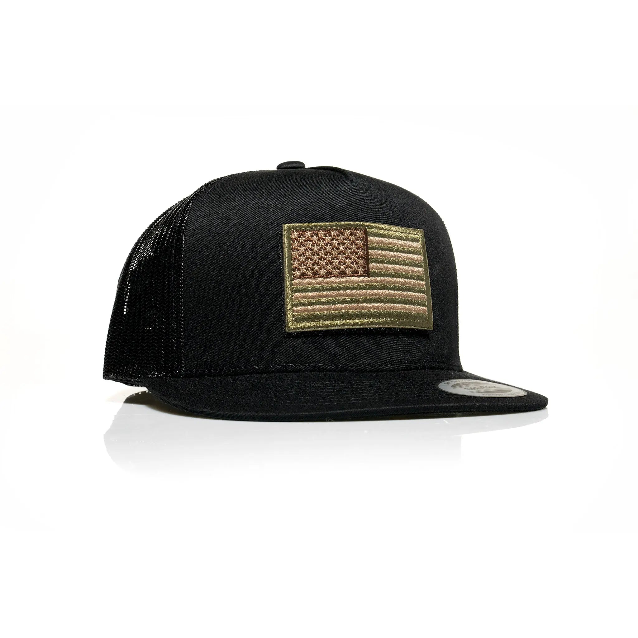 USA Tan Flag Patch Trucker