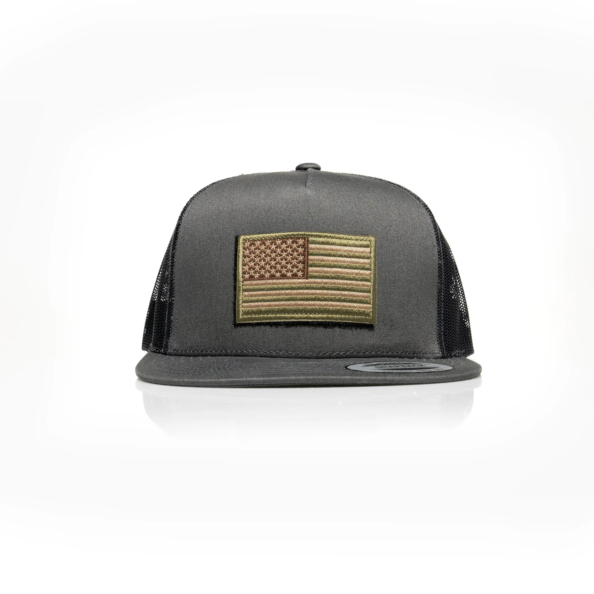 USA Tan Flag Patch Trucker