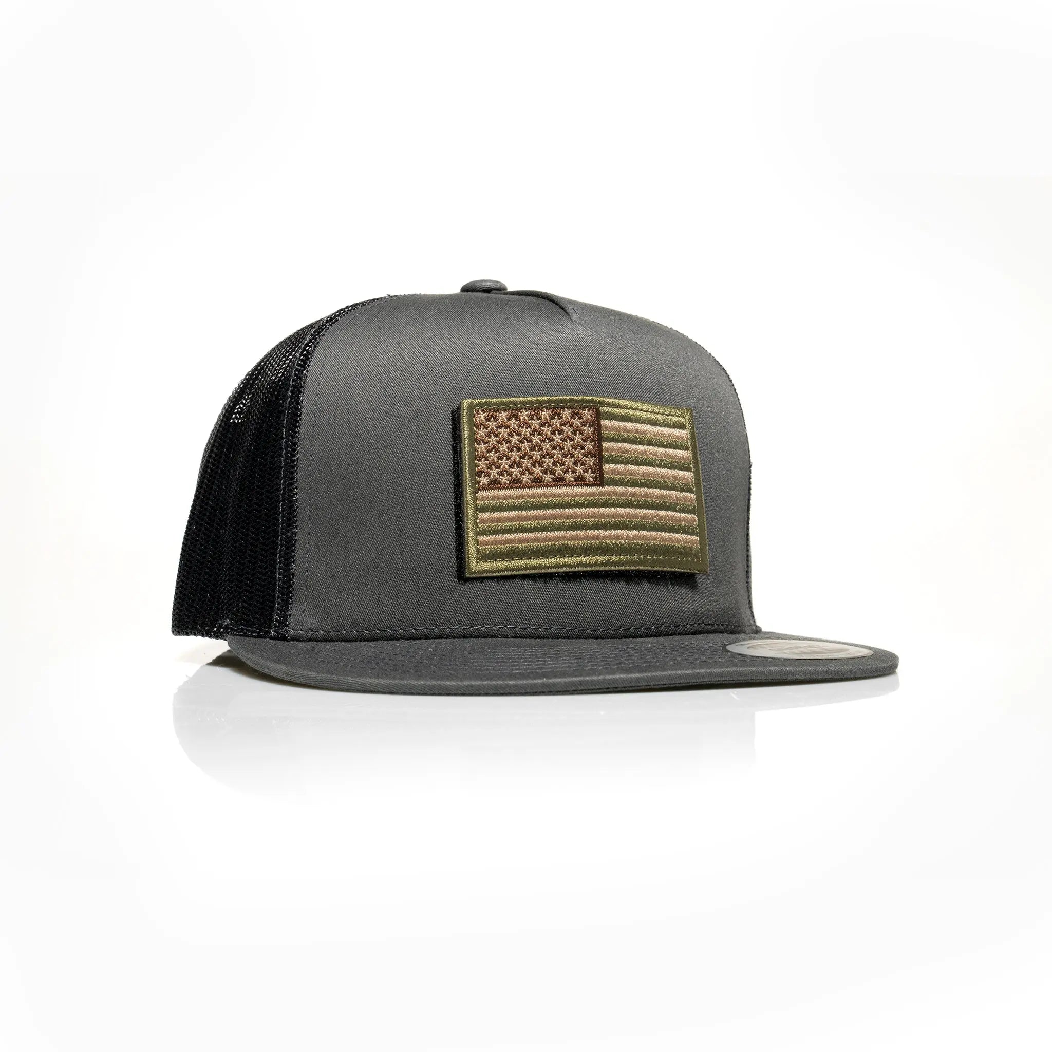 USA Tan Flag Patch Trucker