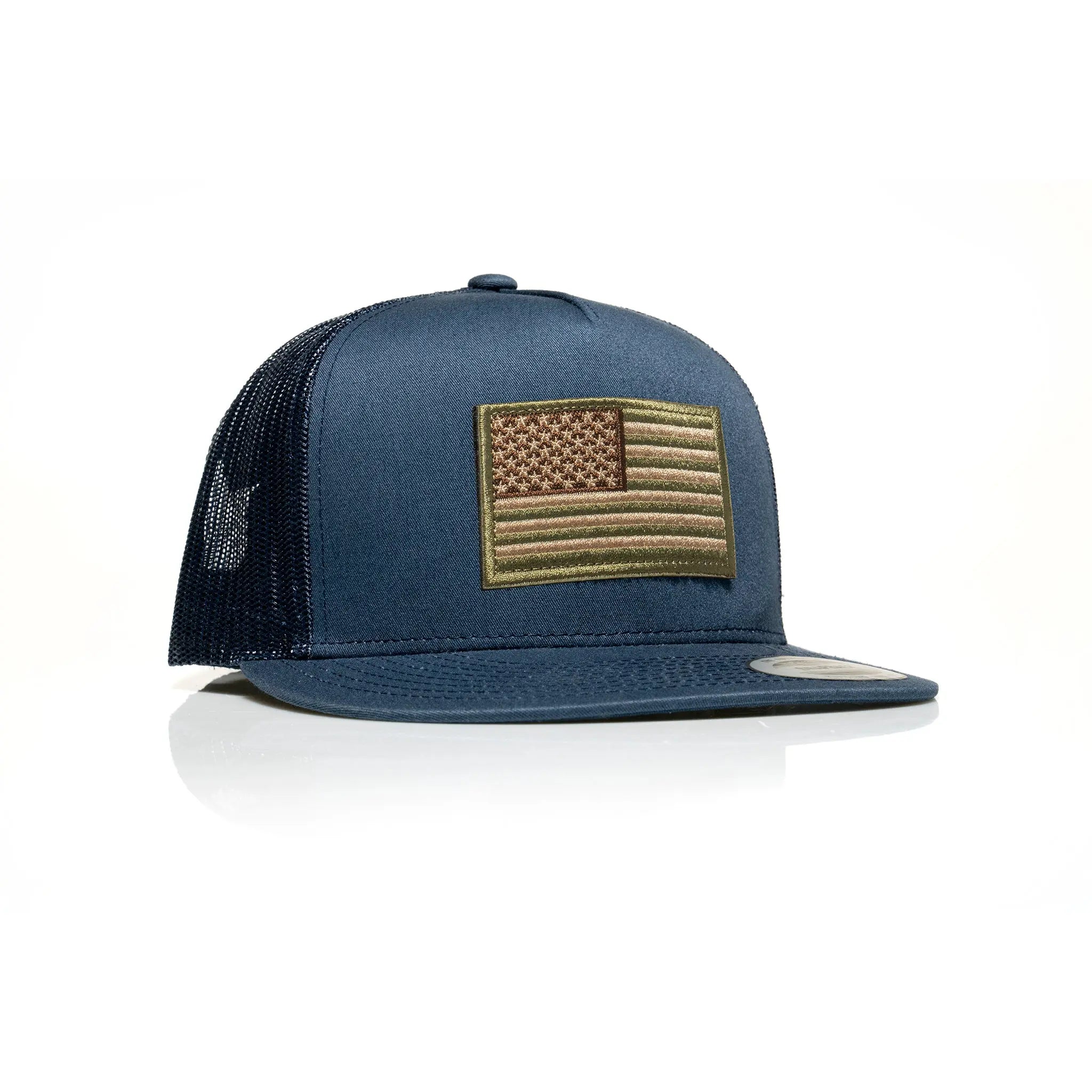 USA Tan Flag Patch Trucker