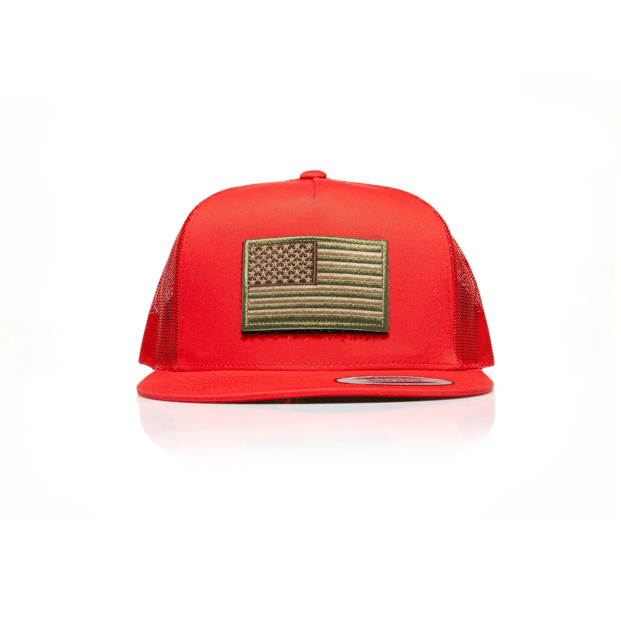USA Tan Flag Patch Trucker