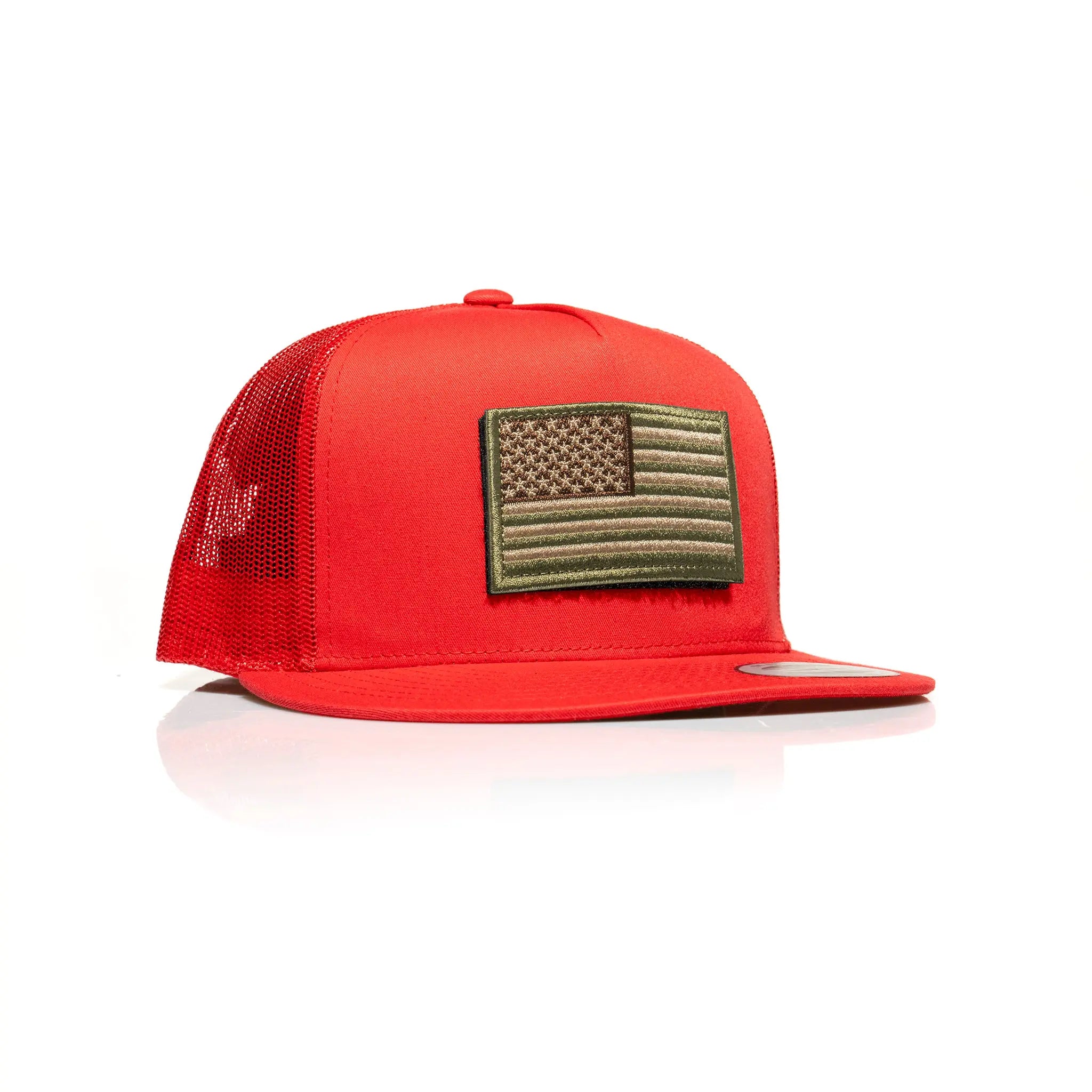 USA Tan Flag Patch Trucker
