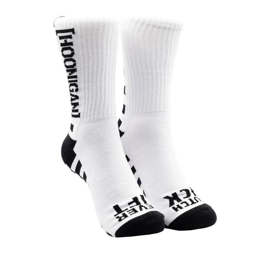 FINISH LINE CREW SOCKS-WHT/BLK